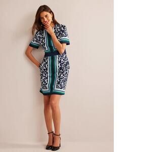 Boden Blue Sheath Dress Short Sleeve Cocktail